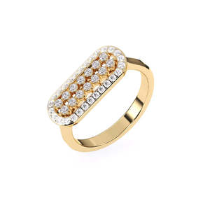 Anillo de Diamante Horizontal de Lujo Cultivado en Laboratorio, para un Brillo Diario, con 0.44 Ct |   En oro amarillo, blanco y rosa de 9 quilates - Product Image 1