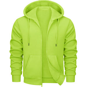 Sudadera con capucha de punto de algodón 100% de gran tamaño para hombre, diseño de cremallera pesada, estilo Hip Hop para otoño, ropa de calle, sudaderas con capucha para hombre - Product Image 1