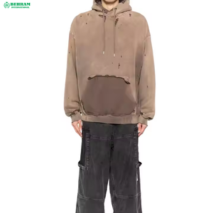 Sweat-shirts à capuche unisexes en molleton de coton respirant et écologique, coupe classique, 400 GSM, hiver, vente en gros - Product Image 6