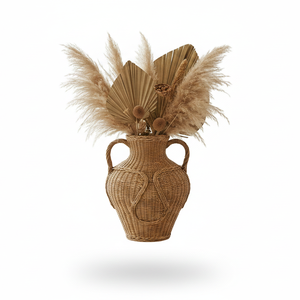 Jarrón de Mesa Minimalista ECONA de Bambú y Ratán Natural - Ecológico, Hecho a Mano, Duradero, Decorativo para Uso Diario - Product Image 1