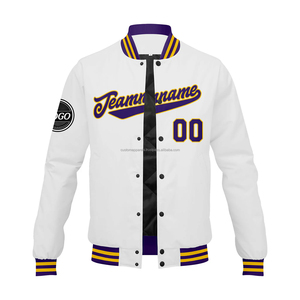 Blouson universitaire personnalisé haut de gamme avec broderie MCACVJ-72, manches en cuir patchwork, logo frontal en tissu de laine, respirant - Product Image 2