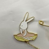 Pin Enamel Kustom Grosir, Pin Enamel Kelinci Balerina, Lencana Logam Paduan Seng Berlapis Emas Grosir untuk Pertunjukan Balet