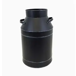 Thiết kế cổ màu đen sơn tĩnh điện mạ kẽm sữa có thể vòng hình dạng đồng bằng planter Home & Garden Ware sắt Flower Vase