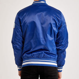 Veste universitaire en satin pour homme tendance 2026, broderie personnalisée, finition brillante de luxe, veste bomber, style streetwear, satin léger - Product Image 6