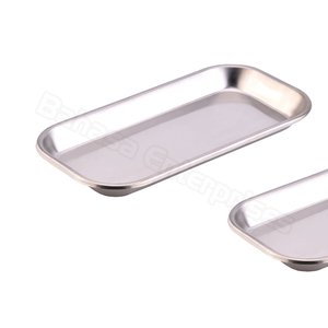 Plateau chirurgical en acier inoxydable 22*12 cm Plateau à fond plat pour instruments médicaux Fournitures chirurgicales sans instruments - Product Image 3