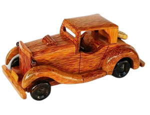 Voiture jouet en bois vintage antique faite à la main unisexe Montessori jouets éducatifs pour les enfants de 2 à 4 ans fabriqués au Vietnam en gros - Product Image 3