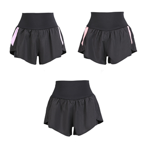 Pantalones cortos de entrenamiento de cintura elástica personalizados con bolsillos, pantalones cortos de correr de mujer de doble capa pantalones cortos de mujer hechos a medida - Product Image 2