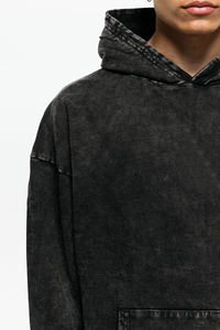 Fabricant de sweats à capuche streetwear OEM - Sweat à capuche surdimensionné en coton délavé à l'acide et à ourlet brut personnalisé, style hip-hop - Product Image 3