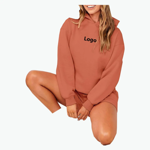 Ensembles à capuche XS dernière conception couleur unie short chaud à manches courtes haut court été motard ensemble court deux pièces ensemble femmes vêtements - Product Image 2