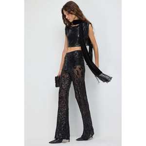 <b>Sequined</b> <b>Wide</b> <b>Leg</b> <b>Trousers</b> - Product Image 1