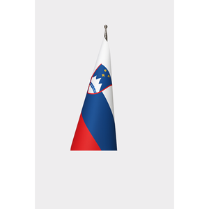 Drapeau d'intérieur officiel de la Slovénie, drapeau d'intérieur personnalisé avec impression numérique, en soie et plastique, mât en aluminium - Product Image 3