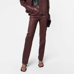 Pantalones de Cuero Ligeros y a la Moda para Mujer, Estilo Urbano, Pantalones de Cuero Suaves y Ajustados para Mujer, para Uso Casual - Product Image 4