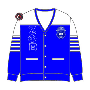 Cárdigans Acrílicos para Mujer con Bordado Zeta Phi Beta Finer |   Suéter Cárdigan Personalizado Bordado de la Hermandad ZOB para Mujer - Product Image 2