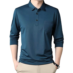 La mejor Polo Camiseta de manga larga para hombre para verano, Camiseta de algodón informal Unisex, ropa de trabajo de punto transpirable para mujer - Product Image 1