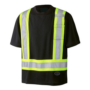 Custom logo Men High Visibility Reflective Safety <b>T</b> <b>Shirt</b> Custom Short Sleeves Workwear Polyester Security <b>Shirt</b> for men - Product Image 1