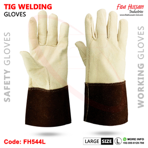 Venta caliente 2025 Guantes de seguridad de soldadura Tig Guantes de cuero divididos con piel de cabra para soldar Manoplas protectoras de cuero - Product Image 5
