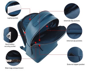 Mochila Unisex de Cuero Elegante, Casual, Impermeable y Antirrobo de Alta Gama Personalizada para Viajes y Uso Diario - Product Image 3