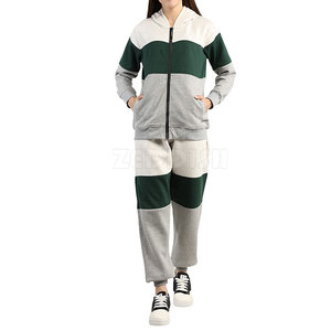 2025 nuevo estilo, chándales de algodón con logotipo personalizado para mujer, hecho en Pakistán, cuello levantado, patrón sólido, ropa de invierno informal transpirable - Product Image 1