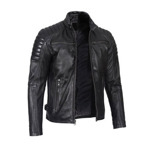 New Style Genuine Leather Men's Winter Vintage Style Windproof Leather <b>Jackets</b> with Front Logo-Low Price - Product Image 5