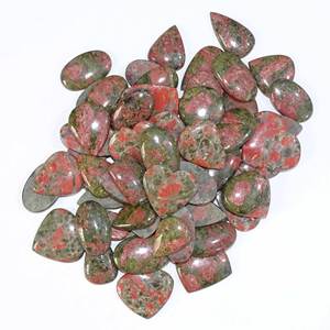 Cuarzo Jaspe Unakita Natural al por Mayor, Gemas Verdes Cabujón, Mezcla de Formas, Tamaños Personalizados, Lote de Gemas para Joyería - Product Image 6