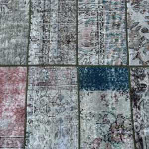 Vintage Turkish Rug, 2.6x9.5 ft Rug, <b>Brown</b> Floral <b>Wool</b> Rug - Product Image 5