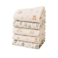 Lingettes à épaules et bavoirs pour bébé Fronte Home 100% coton, 4 couches de mousseline, doux, absorbants, imprimés, pour nouveau-né, 25x60 cm