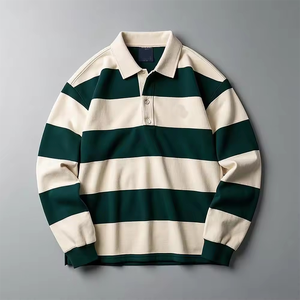 <span class=keywords><strong>Polo</strong></span> de rugby brodé surdimensionné de haute qualité avec logo personnalisé, pull à manches longues, <span class=keywords><strong>polo</strong></span> rayé, costume de rue, <span class=keywords><strong>polo</strong></span> de rugby en coton - Product Image 1
