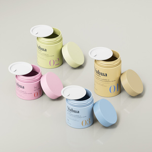 Pots en PET colorés à parois droites de 80-150g, rechargeables, pour soins de la peau, crème pour les yeux, beurre corporel, baume, avec bouchon à vis, en plastique, OEM/ODM - Product Image 2