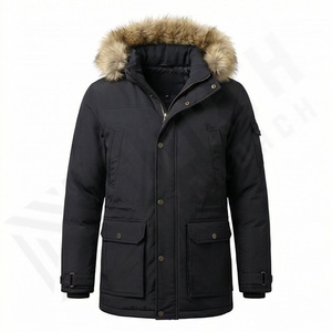 Veste parka d'automne pour homme de qualité supérieure, personnalisable, en polyester enduit, tissée, à capuche, respirante, col montant vintage, vêtements d'extérieur - Product Image 1