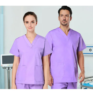 Wholesale Summer-Design Promotional Nursing Scrubs Unisex Short Sleeve Spandex Hospital Uniforms Women's <b>Doctor</b> Scrub <b>Sets</b> - Product Image 5