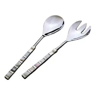 2 Pcs Cutlery Set <b>Wood</b> Fruit Dessert Flatware Salad Server Designer Kichen Tools Homeware Dinnerware Tableware Fork <b>Sppon</b> Set - Product Image 3
