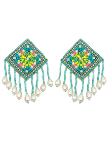 Boucles d'oreilles en perles faites à la main de qualité supérieure pour femmes, bijoux fantaisie, boucles d'oreilles pendantes disponibles en gros en provenance d'Inde - Product Image 6