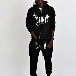 Fabricants d'usine, sweats à capuche avec fermeture éclair pour hommes, sweats à capuche avec fermeture éclair, vêtements streetwear lourds, logo personnalisé, impression bouffante 3D, capuche pour hommes - Product Image 2