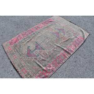 Tapis turc vintage de 39x59 pieds, beige, rose, classique, grande surface, rectangle, motif abstrait, laine, latex, décor de couloir et de chambre - Product Image 2