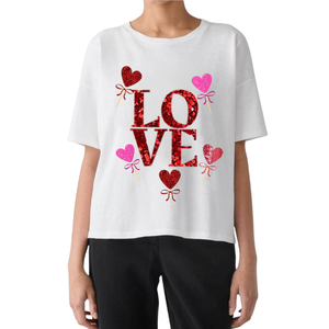 เสื้อยืดสตรีแบบกำหนดเองสำหรับวันวาเลนไทน์เสื้อยืดผ้าฝ้ายโอเวอร์ไซซ์คุณภาพระดับพรีเมียม - Product Image 6
