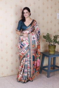 Bollywood Designer Latest Trending Heavy High On Demand Tussar Silk With digital Printed Saree Indian Exporter And <b>Supply</b> - Product Image 2