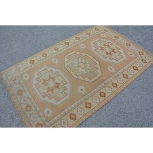 Clásico naranja Beige 4x6ft Vintage turco alfombra hecha a mano lana bambú seda Patchwork diseño para vivir rectángulo pasillo látex - Product Image 2