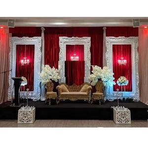 Panneaux décoratifs de fibre de toile de fond de mariage de cadre blanc supérieur pour des décorations élégantes de scène de mariage d'étape de partie - Product Image 1