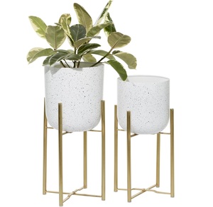 Florero blanco y dorado para sala de estar, decoración moderna para el hogar, hermosos artículos de decoración para el hogar para sala de estar - Product Image 3