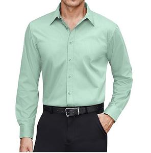 เสื้อเชิ้ตแขนยาว ปกสี่เหลี่ยม ปลายแขนซิป ผ้าแฟลนเนล กันยับ ระบายอากาศ รักษ์โลก แห้งเร็ว โพลีเอสเตอร์/คอตตอน สำหรับผู้ชาย - Product Image 1