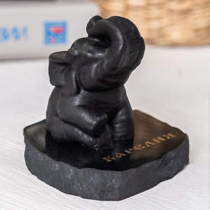 Figura de elefante de shungita - Product Image 5