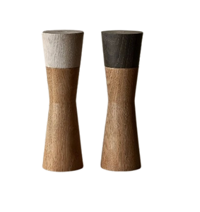 Saleros y Pimenteros Ecológicos de Mesa, Utensilios de Cocina con Acabado Natural, Molinillos de Pimienta de Madera de Acacia de Tamaño Mediano y Calidad Premium - Product Image 1