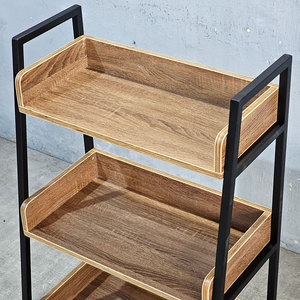 ชั้นวางของไม้ CASAN 3 ชั้น พร้อมโครงเหล็กสำหรับห้องนั่งเล่น - ติดตั้งง่าย - Product Image 4