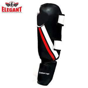 2025 Pu cuero MMA Shin Instep pierna protección Pad boxeo entrenamiento pierna seguridad Shin Guard logotipo personalizado por Elegant Sports - Product Image 3