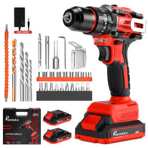 Taladro de Impacto sin Escobillas Pointekx 21V 1.5Ah Rojo y Negro, Herramienta Profesional para Trabajar la Madera con Velocidad Variable - Product Image 1