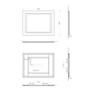 90x60 LED Backlit Front Sandblasted <b>Mirror</b> - Product Image 5