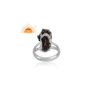 Anillo apilable de piedras preciosas de meteorito Natural de plata de ley fina de nuevo diseñador, joyería para mujer, regalo para ella - Product Image 4