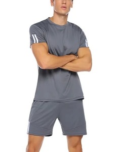 Conjunto de camisetas de poliéster de verano de calidad superior de lujo para hombre, ropa de calle, ropa de gimnasio informal, chándal, camiseta lisa personalizada y conjuntos cortos - Product Image 6