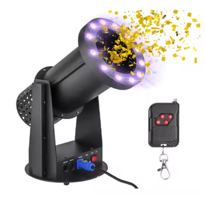Máquina de Confeti Móvil LED RGBW, Metal Negro, 20W, AC110V-220V, Control Remoto/Manual/Automático, IP67 - Product Image 3