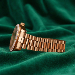 Gold Stainless Steel Moissanite Diamond Watch Green Dial Date Window Sapphire Crystal Luxury Automatic <b>Wristwatch</b> - Product Image 3